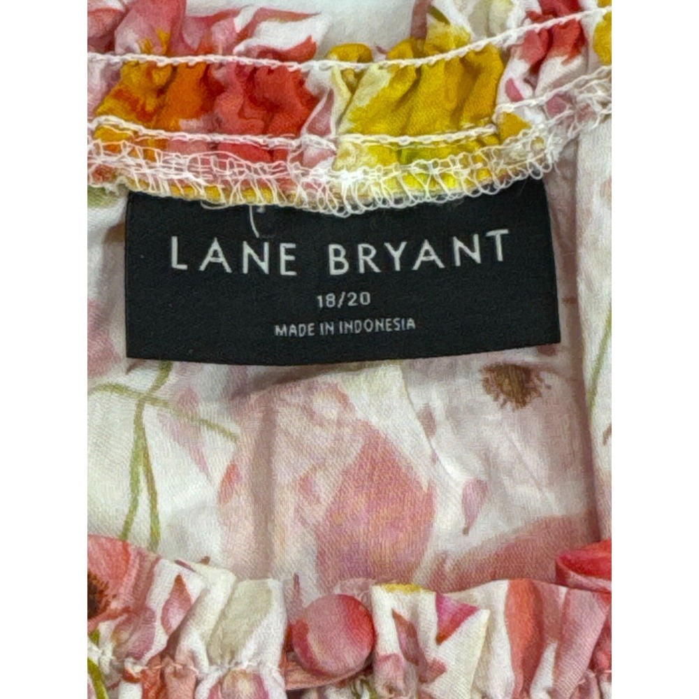 Lane Bryant Women's Cascading Floral Swing Popover Blouse Size 18/20 3/4 Sleeve - Picture 5 of 10